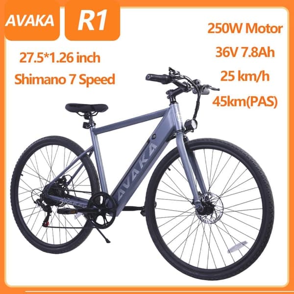 AVAKA R1 City Elcykel, 250W Motor, 7,8AH Batteri, Shimano 7-växlad