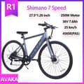 Miniatyrbillede 1 af 11: AVAKA R1 pendler-elcykel, 250W motor, 7,8AH batteri, Shimano 7-gear, udholdenhedscykel 30-45 km