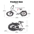 Miniatyrbild 11 av 11: Lamtier 57A hopfällbar elcykel | 48V 13A batteri | 250W BAFANG-motor | 25 km/h topphastighet | Hydrauliska skivbromsar