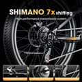 Miniatyrbillede 9 af 11: PULUMA PE86 elcykel 500W, 48V20AH batteri, rækkevidde på 70-150 km, 26"*3.0 terrængående dæk, Shimano 7-trins, momentsensorer, LCD-skærm