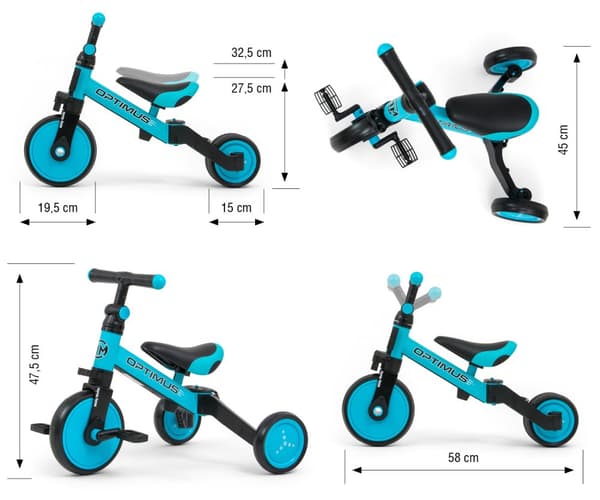 Milly Mally cykel 3-i-1 Optimus blå