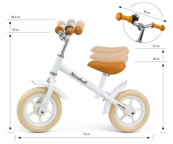 Milly Mally Balancecykel Marshall Hvid