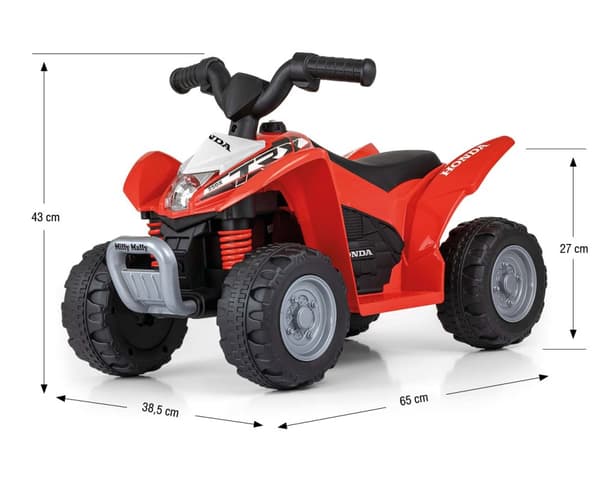 Milly Mally Batteridriven Fyrhjuling Honda ATV Röd