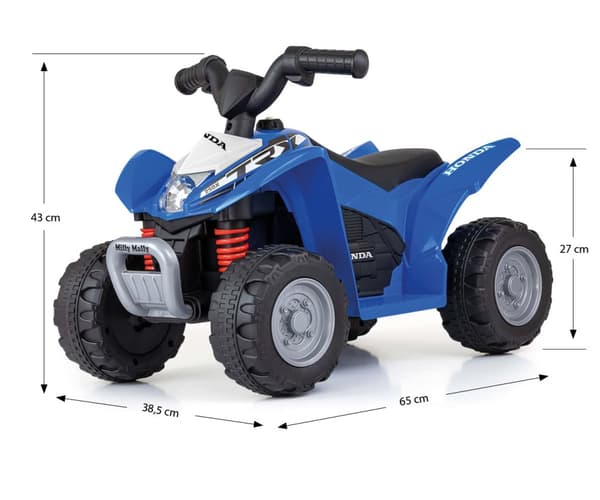 Milly Mally Batteridriven Fyrhjuling Honda ATV Blå