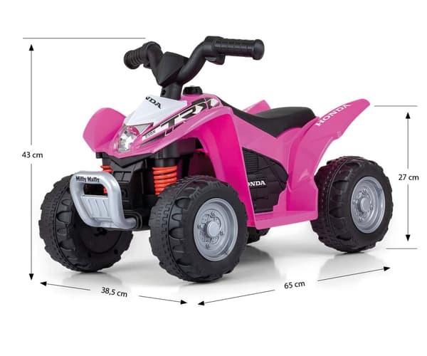 Milly Mally Batteridriven Fyrhjuling Honda ATV Rosa