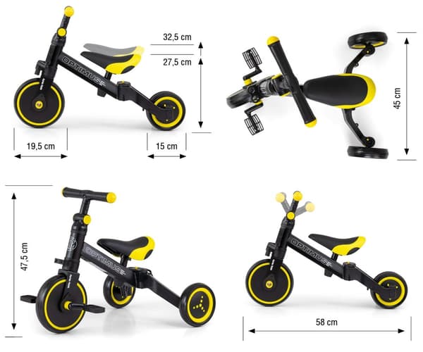 Milly Mally cykel 3-i-1 Optimus svart