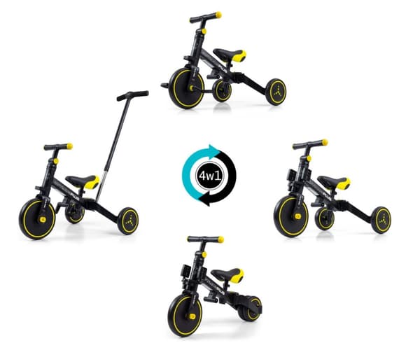 Milly Mally 4-i-1-cykel Optimus Plus svart