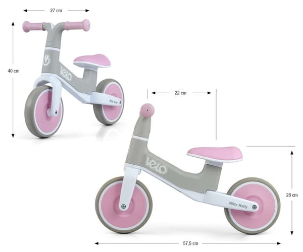 Milly Mally Velo Rosa Balanscykel