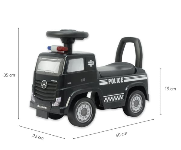 Milly Mally Mercedes-Benz Actros polis svart fordon