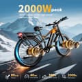 Miniatyrbillede 3 af 11: PULUMA PE86Pro Dual Drive elektrisk cykel 500W*2, 48V20AH batteri, rækkevidde på 70-150 km, 26"*3.0 terrængående dæk, LCD-skærm, Shimano 7-trins
