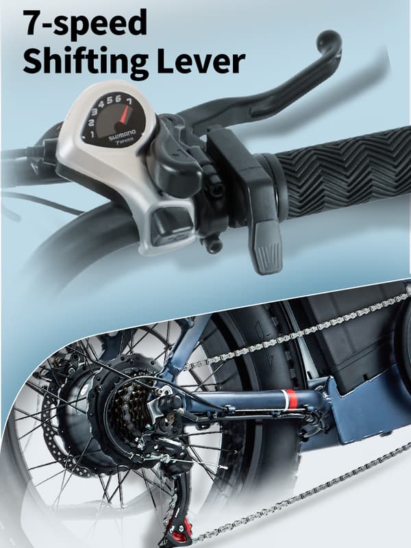 BURCHDA U8 31,5AH batteri, 200 km räckvidd, 500W motor, 25 km/h hastighet, IP65 vattentät, SHIMANO 7-växlad, elcykel -svart