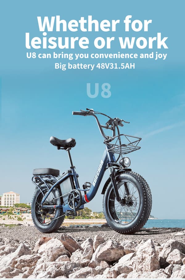 BURCHDA U8 31,5AH batteri, 200 km räckvidd, 500W motor, 25 km/h hastighet, IP65 vattentät, SHIMANO 7-växlad, elcykel -svart