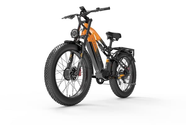 LANKELEISI MG800 MAX 20AH batteri, 2*1000W motor, 130 km räckvidd, 48 km/h hastighet, IP54 vattentät, SHIMANO 7-växlad, elcykel -Svart Orange