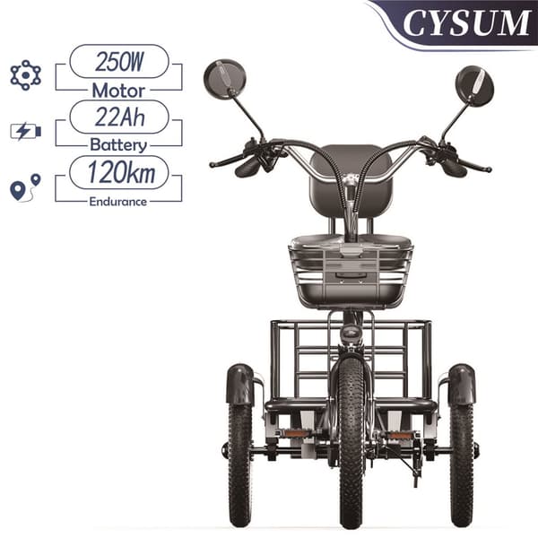 CYSUM T1 Pro Vuxen Elektrisk Trehjuling 250W Elektrisk Cargo Trehjuling 48V22AH Batteri Elektrisk Lastcykel 16 Tums Däck Cykel Ebike CYSUM T1 Pro Vuxen Elektrisk Trehjuling 250W Elektrisk Cargo Trehjuling 48V22AH Batteri Elektrisk Lastcykel 16 Tums Däck Cykel Ebike