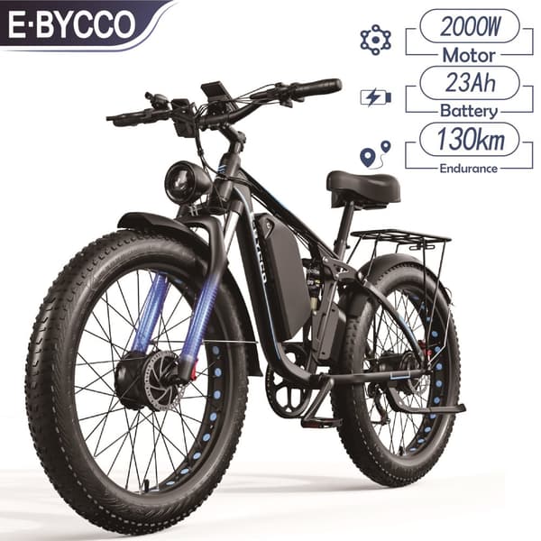 E-BYCCO EB7 Pro Sähköpyörä 3000W Kaksoismoottori 52V 23AH 26*4,0 tuuman paksurengas Sähköpyörä Maastoajo Hydraulinen jarru Sähköpyörä