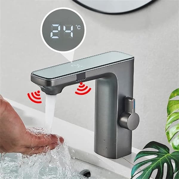 OBOSOE Smart LCD-sensor håndvaskarmatur – digitalt display, varmt og koldt vandhane med bevægelsessensor