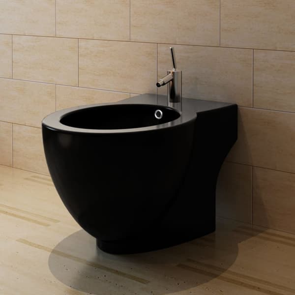 Bidet rund sort keramik -  Bideter