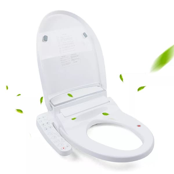 Elektrisk Bidet Toiletset, Opvarmet Temperaturkontrol, Automatisk Deodorisering,HVID, Rund