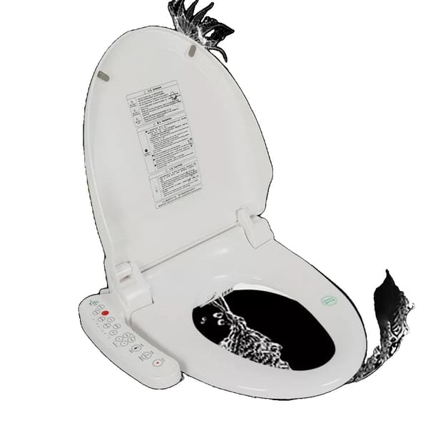 Elektrisk Bidet Toiletset, Opvarmet Temperaturkontrol, Automatisk Deodorisering,HVID, Rund