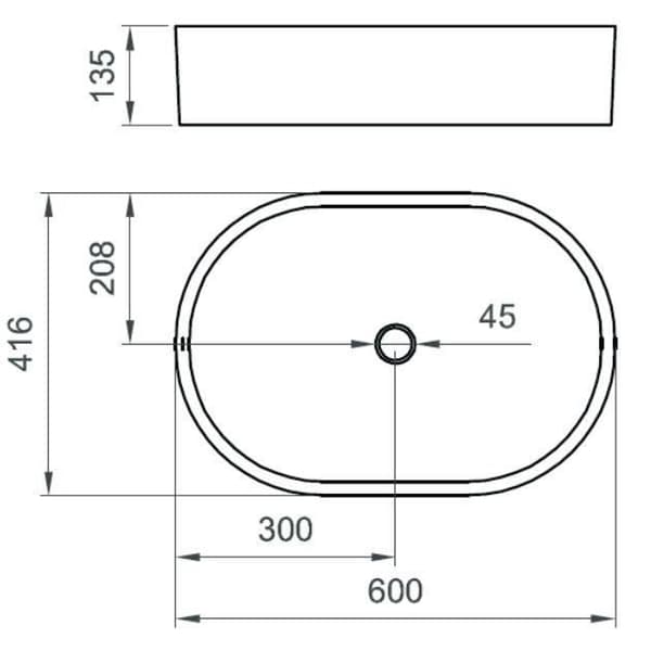 Oval handfat 416x600 mm färg cappuccino matt Ponsi Musa BLCERPMUSA0002 - Färger: Cappuccino Matt