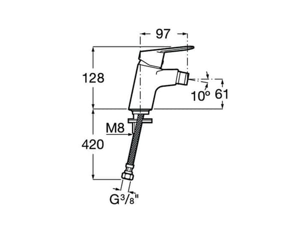 Roca Bidet - A5A6D25C00 - Bidéblandare, slät kropp, Alfa-kollektion, Krom