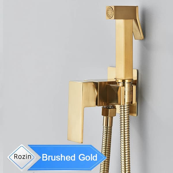 Badrum Bidet Kran, Högtryck, Krom,Borstad Guld A