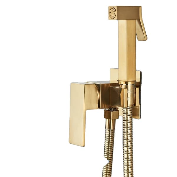 Badrum Bidet Kran, Högtryck, Krom,Borstad Guld A