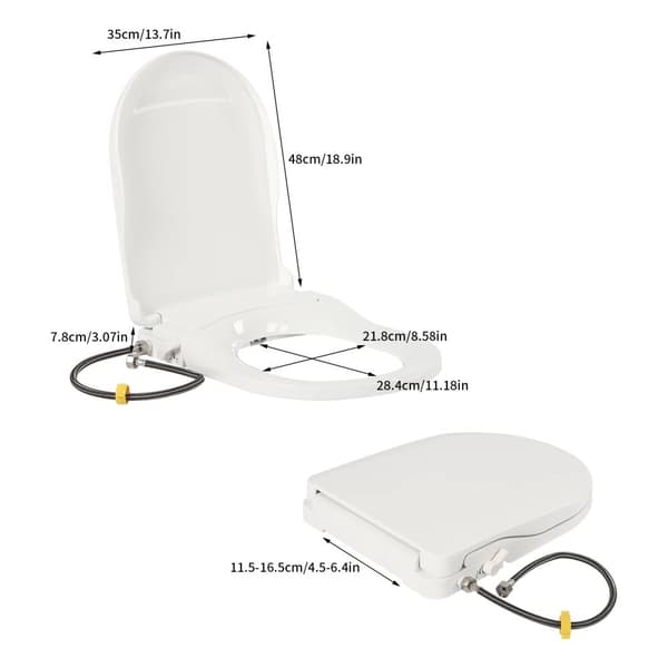 Icke-elektrisk bidétoalettstol, dubbla munstycken, ergonomisk design,VIT