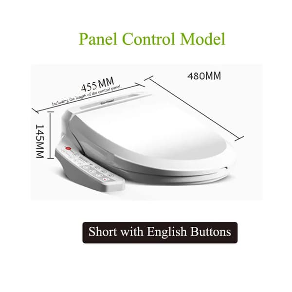 Elektrisk bidéstol, justerbar vattentemperatur, fjärrkontroll,Pannel Engelska Kort, 220V