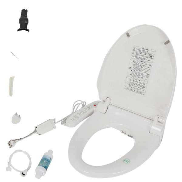 Elektrisk Toiletbræt Bidet, Justerbar Vandtemperatur, Varm Luft Tørretumbler