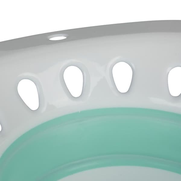 Relaxdays Sittbad för intimvård, toalettbidé, HLP: 12 x 36 x 39 cm, i plast, vit/turkos