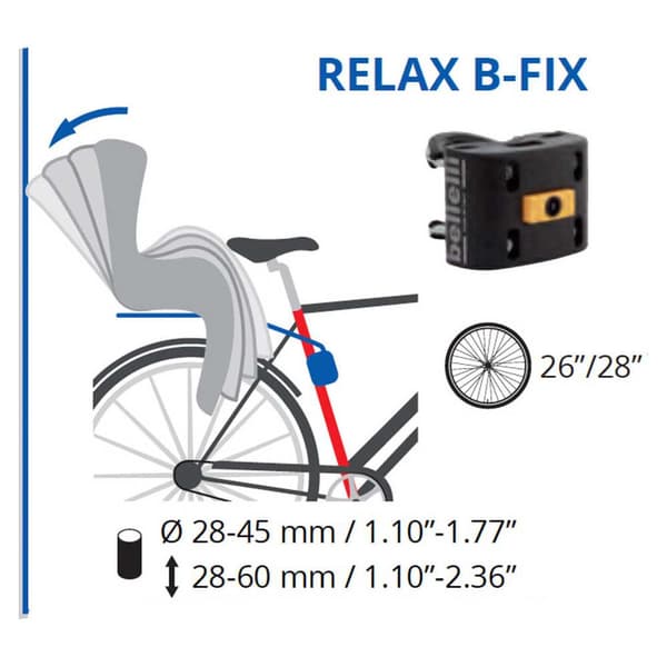 Bellelli Mr Fox Relax B-fix Bagagesæde Til Børn På Cykel Sort,Grå Max 22 kg Dreng