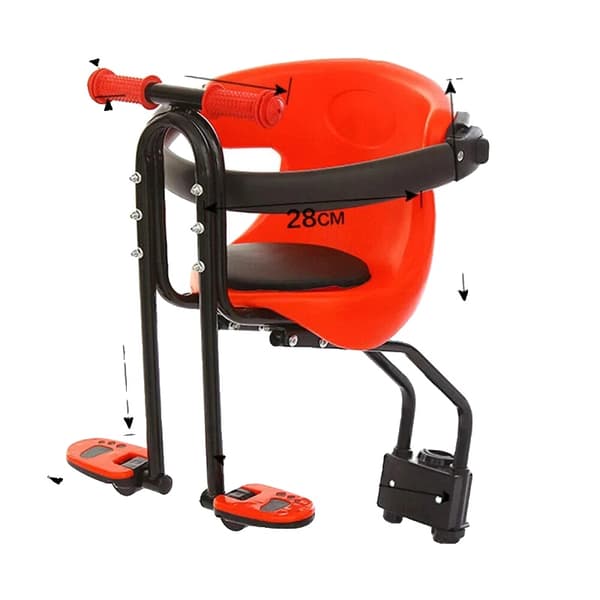 Pyörän etuistuin, 30 kg painoraja, nopea asennus,Punainen