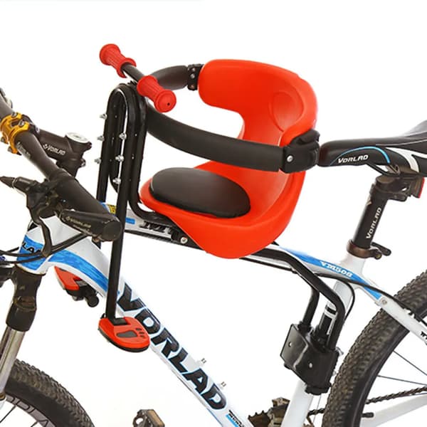 Cykel Frontmonteret Barnestol, 30 kg Vægtkapacitet, Tykk Polstring for Komfort,Rød