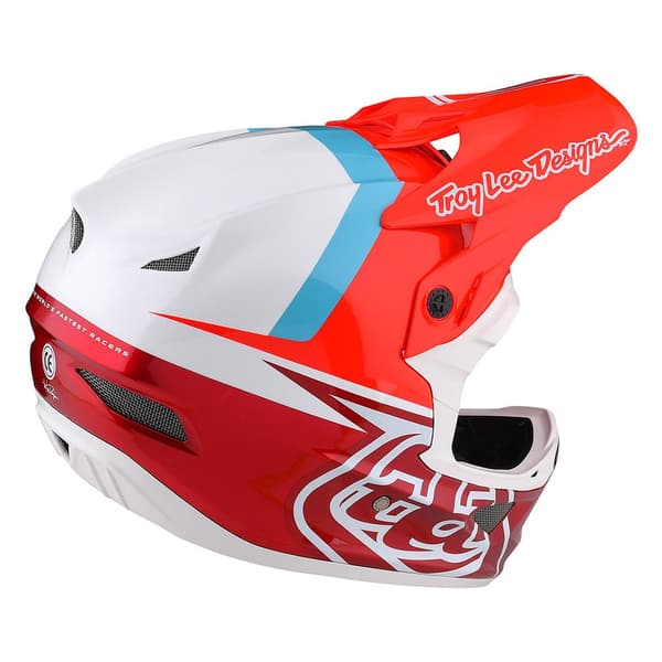 Troy Lee Designs Nedförsbacke Hjälm D3 Fiberlite Röd,Vit,Blå L