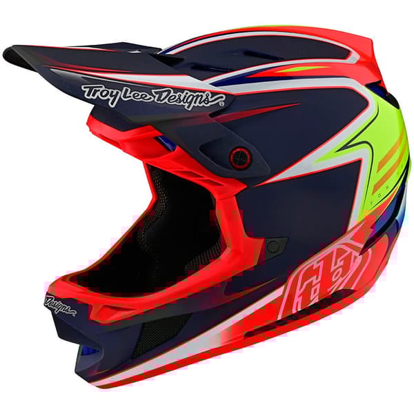 Troy Lee Designs Carbon Downhill Hjelm D4 Gul,Rød,Blå L