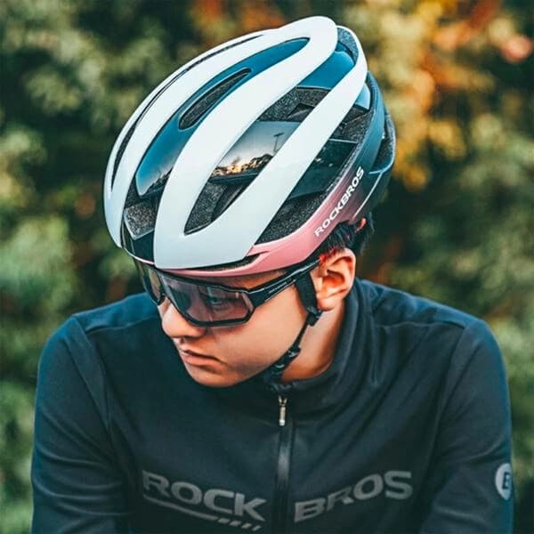 Rockbros Cykelhjälm M - Rosa/Vit