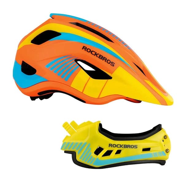 Rockbros Cykelhjälm Med Detachable Visor M - Gul/Orange