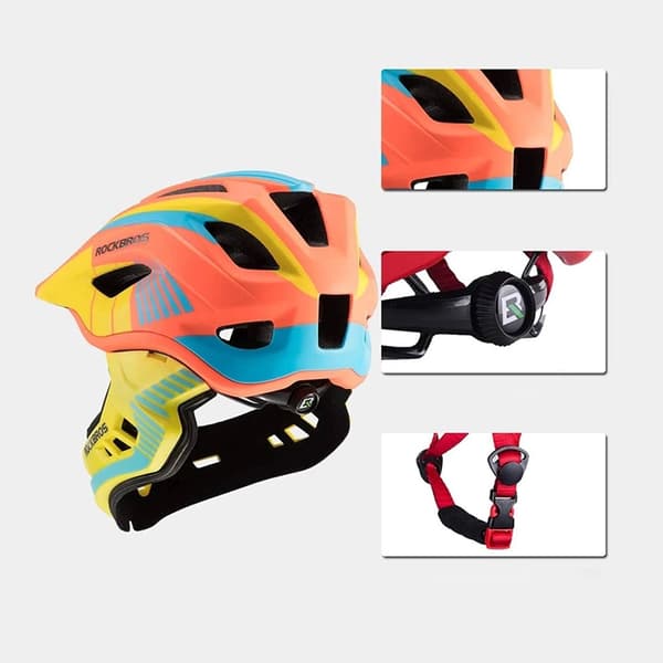 Rockbros Cykelhjälm Med Detachable Visor M - Gul/Orange