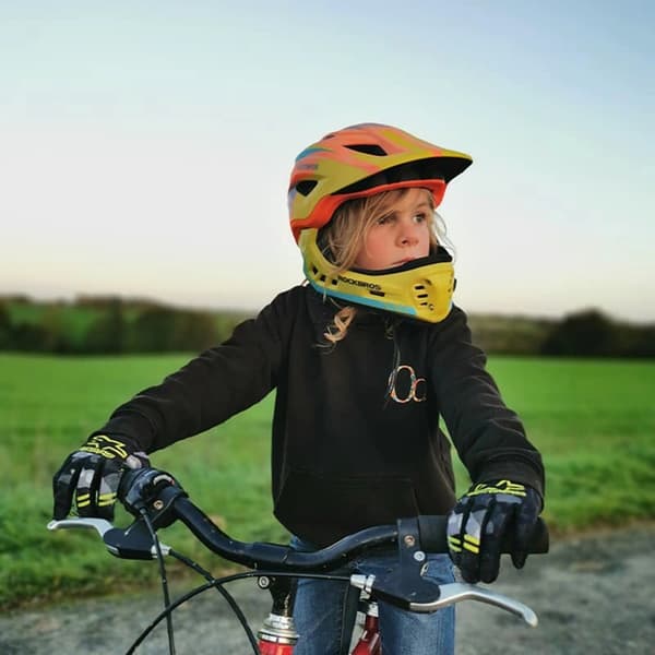 Rockbros Cykelhjälm Med Detachable Visor M - Gul/Orange