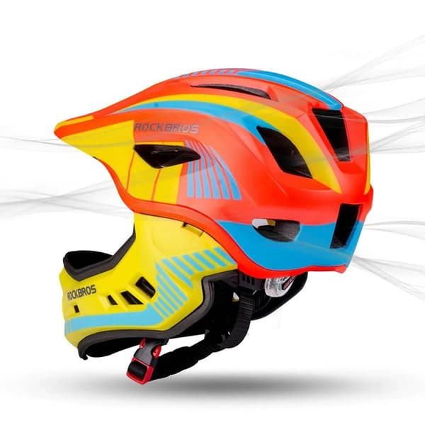 Rockbros Cykelhjälm Med Detachable Visor M - Gul/Orange
