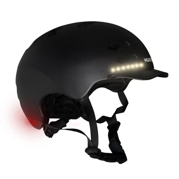 Säkerhetshjälm - Hudora - LED - Svart - Storlek M - 28 inbyggda ljus