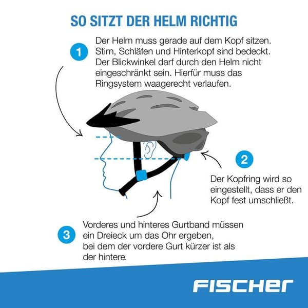 Fischer cykelhjälm - 86106 - Barncykelhjälm - Olika storlekar - Hög säkerhet - Med belysning