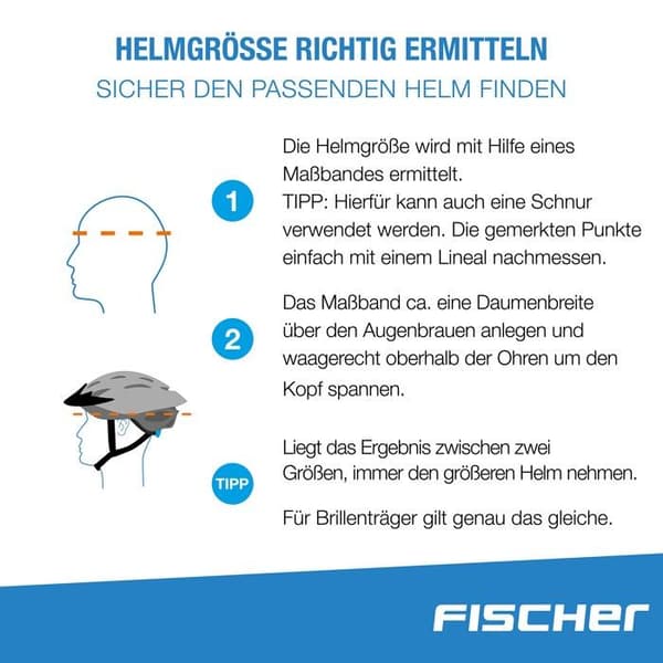 Fischer cykelhjälm - 86106 - Barncykelhjälm - Olika storlekar - Hög säkerhet - Med belysning