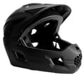 Miniatyrbilde 1 av 2: Crazy Safety Fullface-sykkelhjelm for barn i alderen 6-12 år med avtakbar hakebeskyttelse, insektnett og solskjerm - Svart - M (54-57 cm)