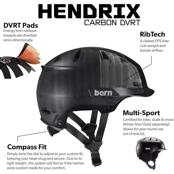 Bern Hendrix Carbon Dvrt Kaupunkikypärä Musta M