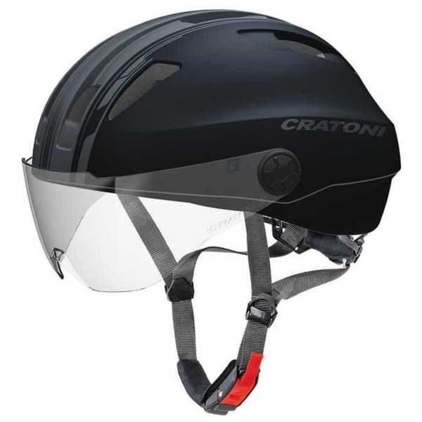 CRATONI Evo Pedelec cykelhjälm - Svart - 53-57 cm - 10 ventiler - Avtagbart visir - Reflexer