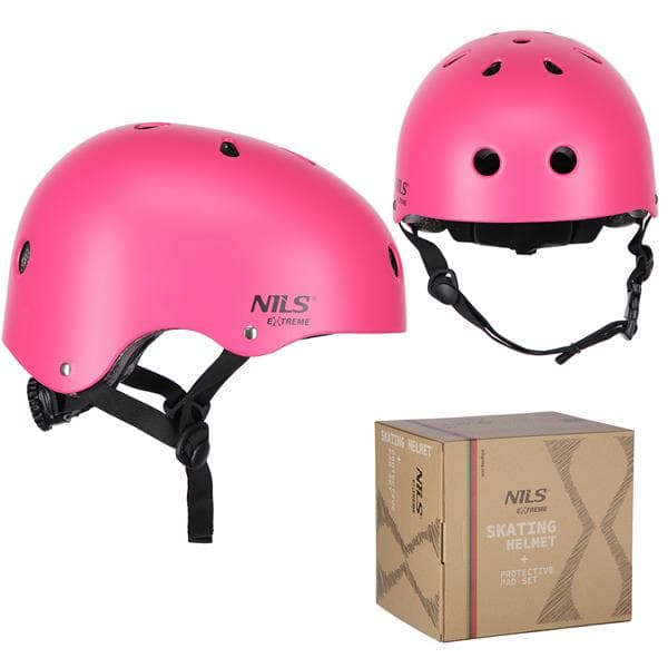 MR290+H230 HJÄLM MED SKYDD SET ROSA STORLEK M NILS EXTREME