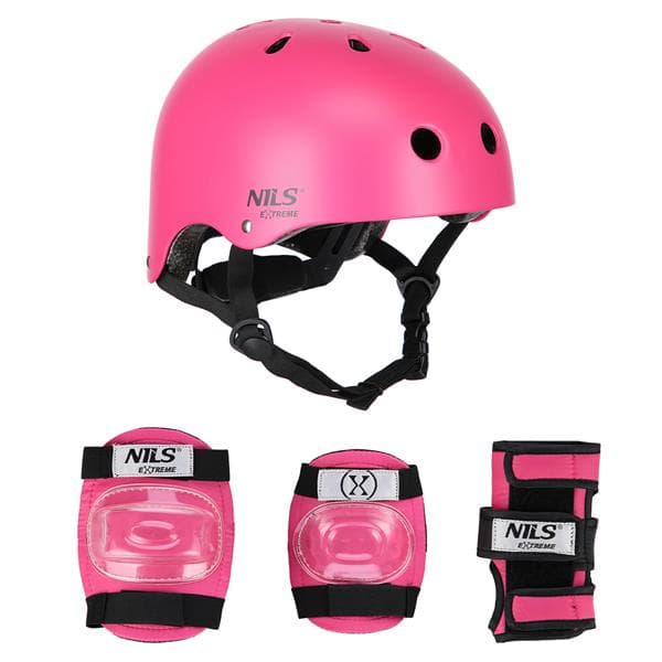 MR290+H230 HJÄLM MED SKYDD SET ROSA STORLEK M NILS EXTREME