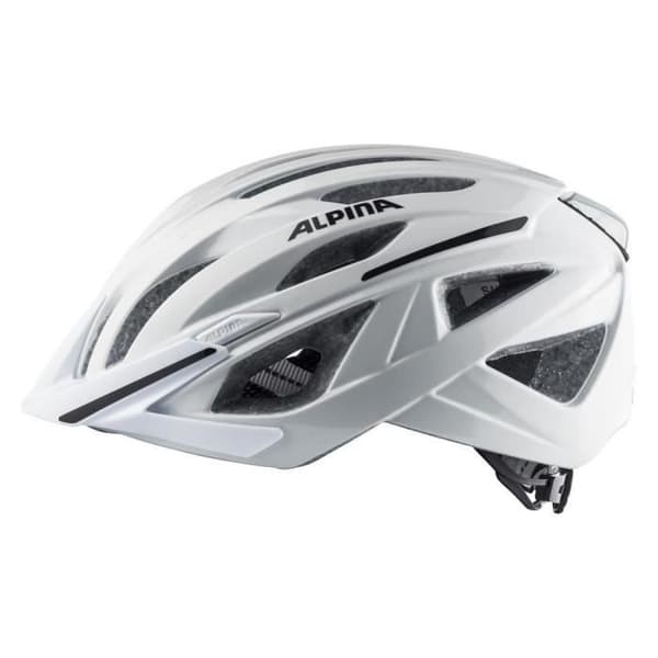 ALPINA HAGA cykelhjälm - Vit - Vuxen - Keramiskt skal - Integrerat bakljus